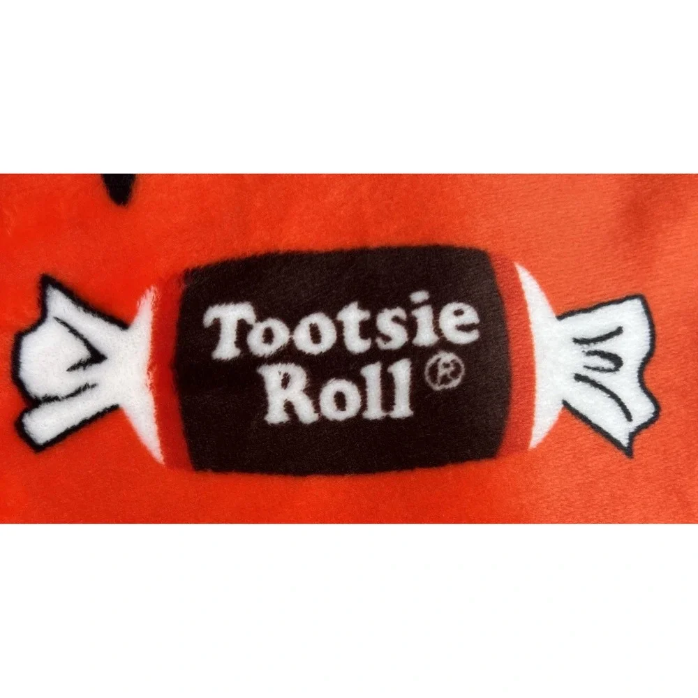 Tootsie Roll Candy Halloween Plush Throw Blanket 60 x 70 Orange/Black